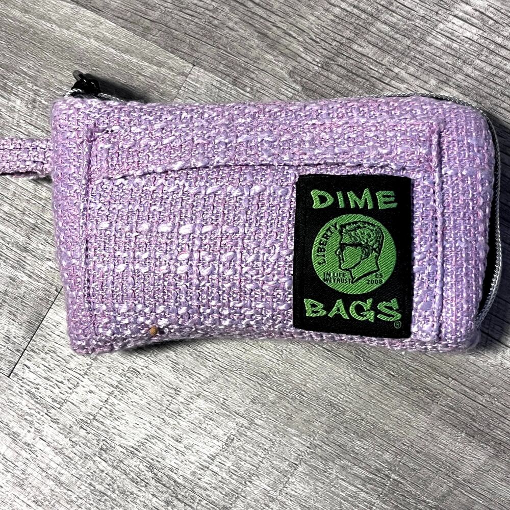 Dime Bags Padded Hemp Pouch Purple Small Zippered Clutch NWOT